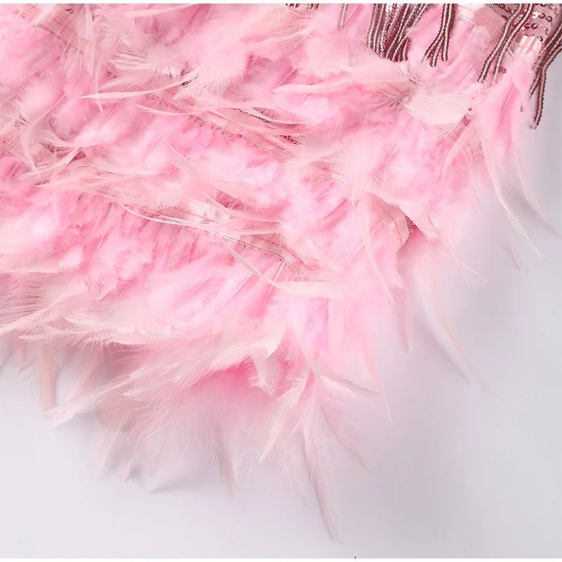 Brielle - Mini vestido de plumas