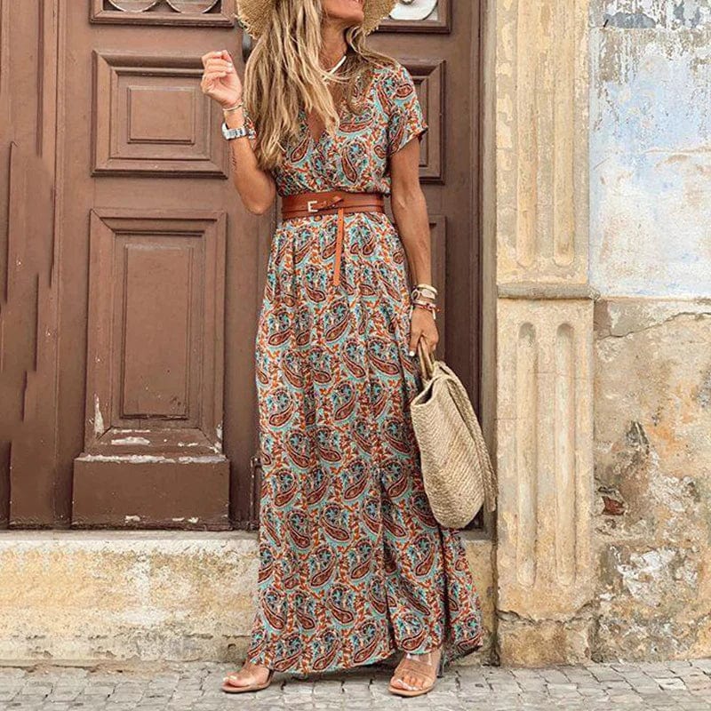 Luciana | Maxi Ibiza Vestido - Incluye cinturón