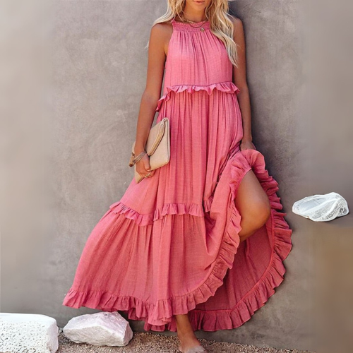 Valeria | Vestido Maxi Rosa Suelto