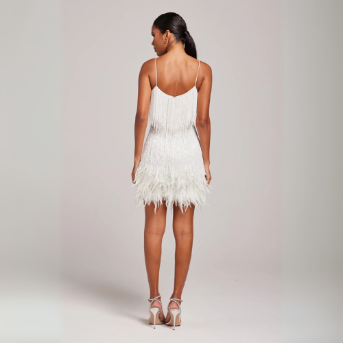 Brielle - Mini vestido de plumas
