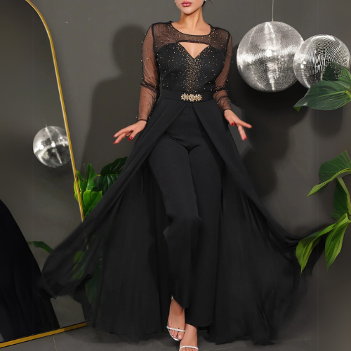 Mono de encaje con strass – Brilla con elegancia