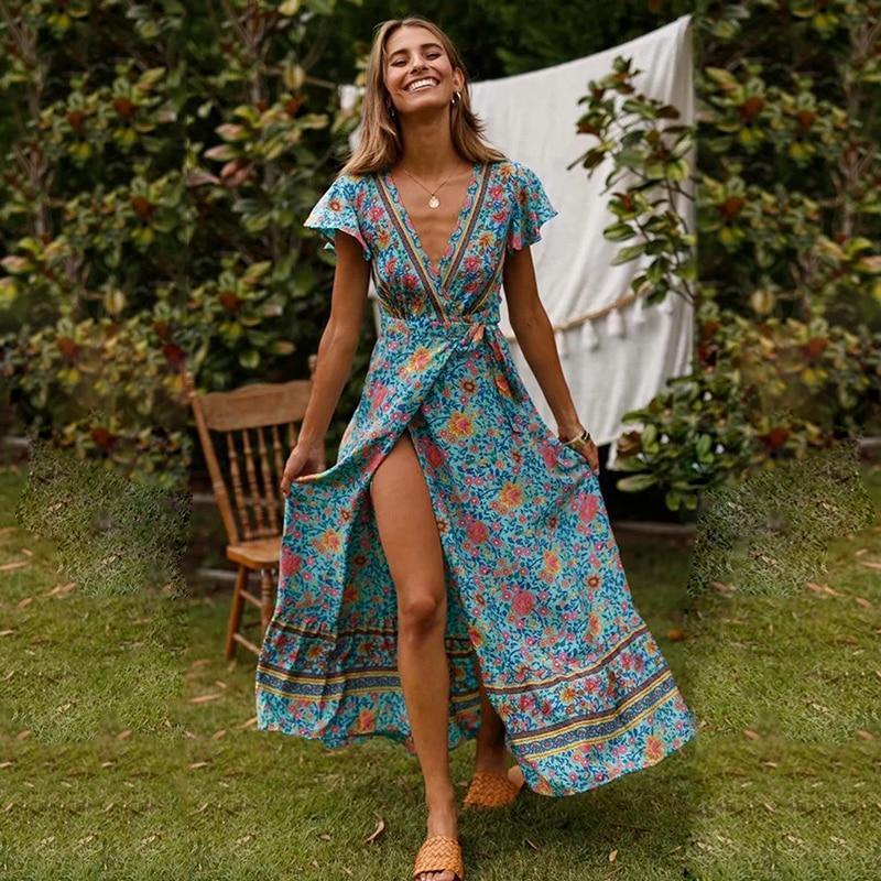 Veronica | Vestido Maxi Con Alta Apertura